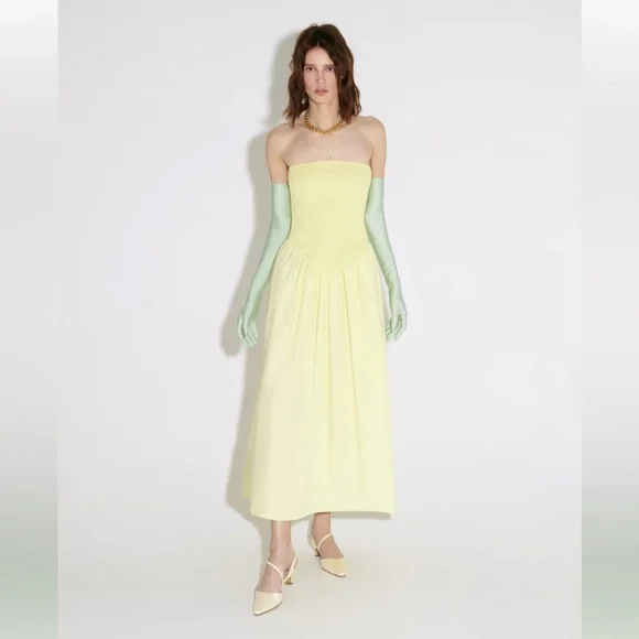 Anna October Lea Yellow Midi Dress - Picture 3 of 14